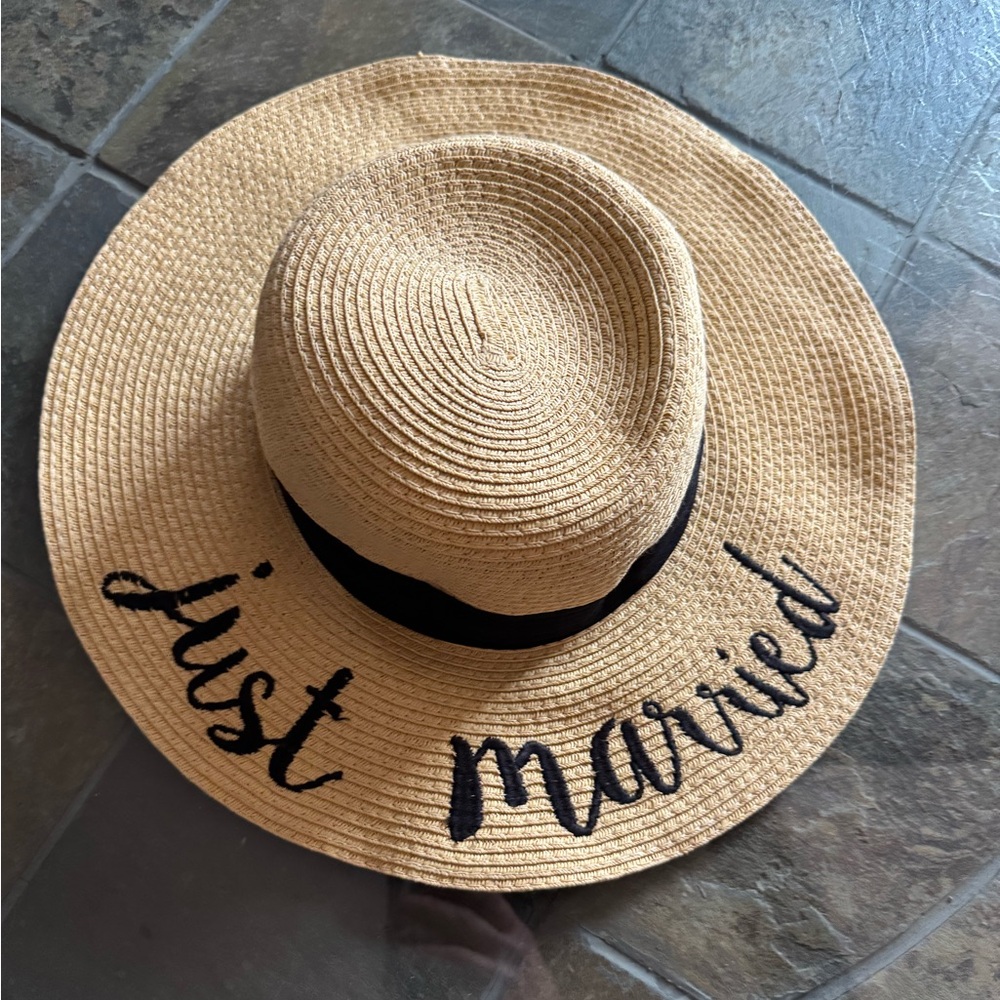 Just Married Straw Sun Hat